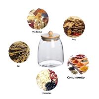 Juego De Botellas De Almacenamiento De Vidrio Con Tapa De Madera Gran Capacidad Para Alimentos Té Caramelos En La Cocina Jars Mason Airtight - details 9