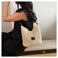 Bolso de paja, bolso tejido, bolso tote de mujer vintage imitación de caña, bolso de hombro y bandolera de diseño minoritario y moderno para mujer - details 12