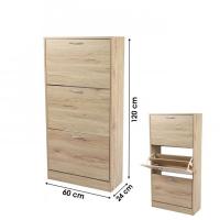 Maxia Market - Mueble Armario de Zapatero madera 3 cajones Roble para 18 pares zapatos  Almacenamiento y organización del hogar Armario zapatos - details 0