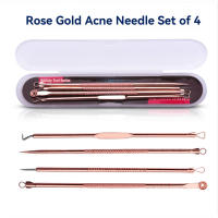 Juego De 4 Piezas De Agujas De Acné En Oro Rosa Herramientas Especiales Para Romper Acné Ultra-Puntiagudas Y No Sensacionales - details 4