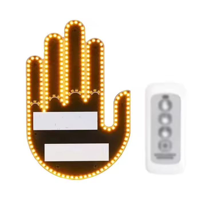 Lámpara De Dedo Para Coche Con Control Remoto Luz Interior De Vehículo Signos De Furia En La Carretera Lámpara LED De Advertencia Freno Automático - 1
