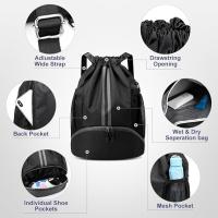 Bolsas con Cordón, Bolsas de PE Imperables de Canvas Oxford con Cordón con Bolsos de Malla, Mochila Deportiva Escolar - details 2