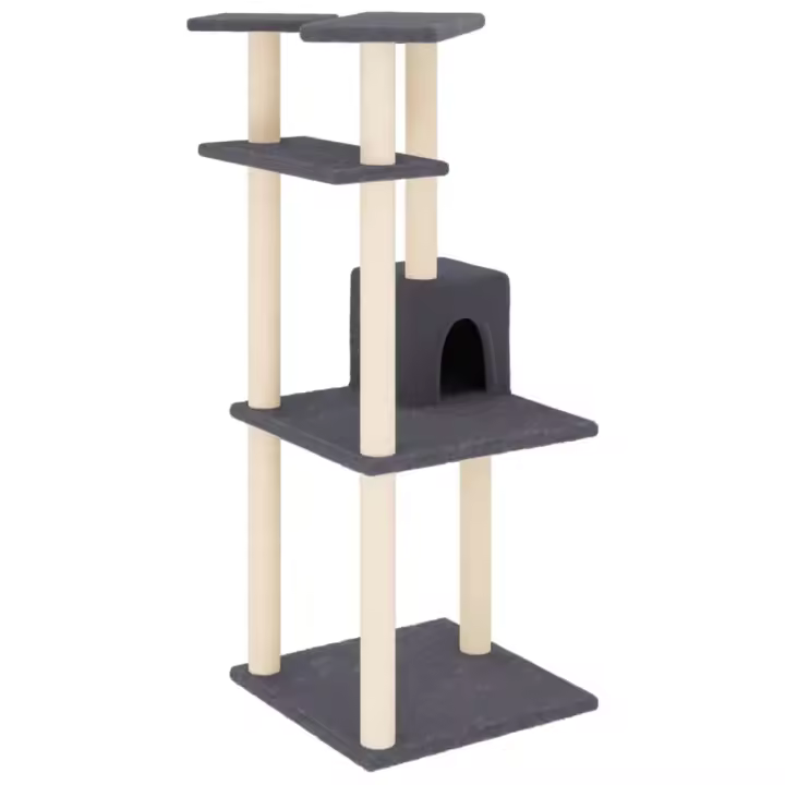 Rascador para Gatos con postes de isal gris obscura 123 cm - 1
