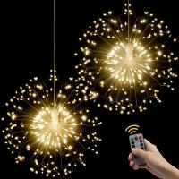 Decoraciones De Navidad Dandelion Fireworks Lamp Luces LED Cadena 200 LEDs Control Remoto 8 Modos Guirnalda De Navidad Multicolor - details 16