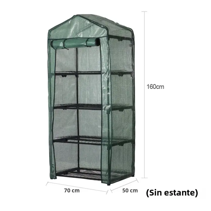 Cubierta De Jardín Mini Greenhouse 4 Niveles Resistente Al Agua Con Puerta De Cierre En Rollo Ideal Para Plantas Flores Y Verduras - 1