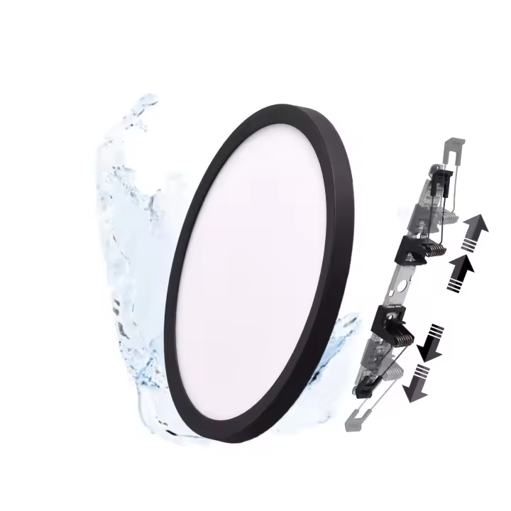 ALPINALUZ  Plafón LED Downlight Foco Ø225mm 18W IP44, Empotrable/Superficie, CCT 3000K/4000K/6000K, Ultra Fino 17mm, Adaptable Agujero Ø65-200mm - 1