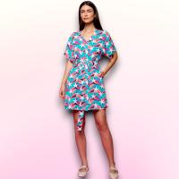 Vestido Camisero Kimmel Estrellas Minueto - Escote Pico y Cinturón - details 1