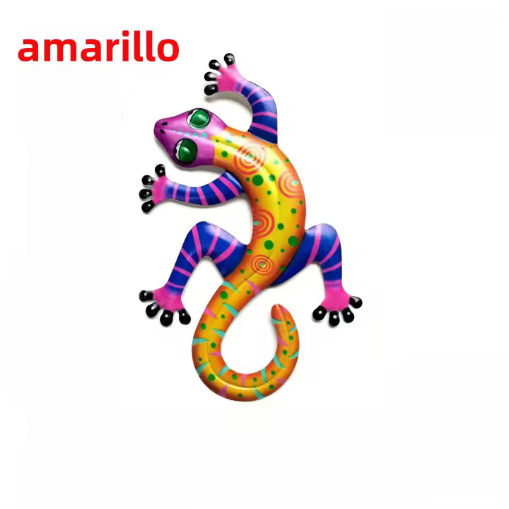 Adornos De Parede De Geckos De Hierro Arte Metalico Pequeño Lurdo Esculturas De Exterior Para Jardin Hogar Decoración Animal - 1