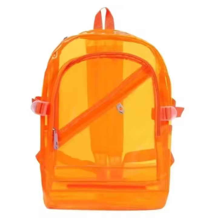 Mochila Transparente De Moda Impermeable Para Niñas Y Adolescentes Material PVC Bolsa Escolar Diaria Mini Con Cierre De Cremallera - 1