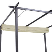 Pérgola de exterior Cenador 3x3 m impermeable, Cenador para el hogar al Aire Libre, viaje al Aire Libre con claraboya y Protección UV para Jardín y Terraza, Aluminio beige - details 3