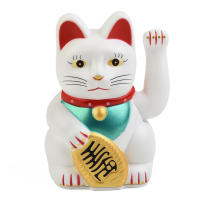 Gato De La Suerte Con Brazo Moviéndose Electrónico 5 Pulgadas Decoración Para Tienda Nueva Regalo Armadura De Plástico Estilo Moderno - details 8