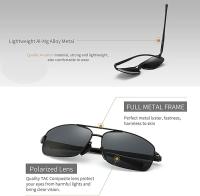 Protección polarizada rectangular ultraligera del Hombre UV400 DE LAS Gafas de Sol, Restaura visual El color verde - details 1
