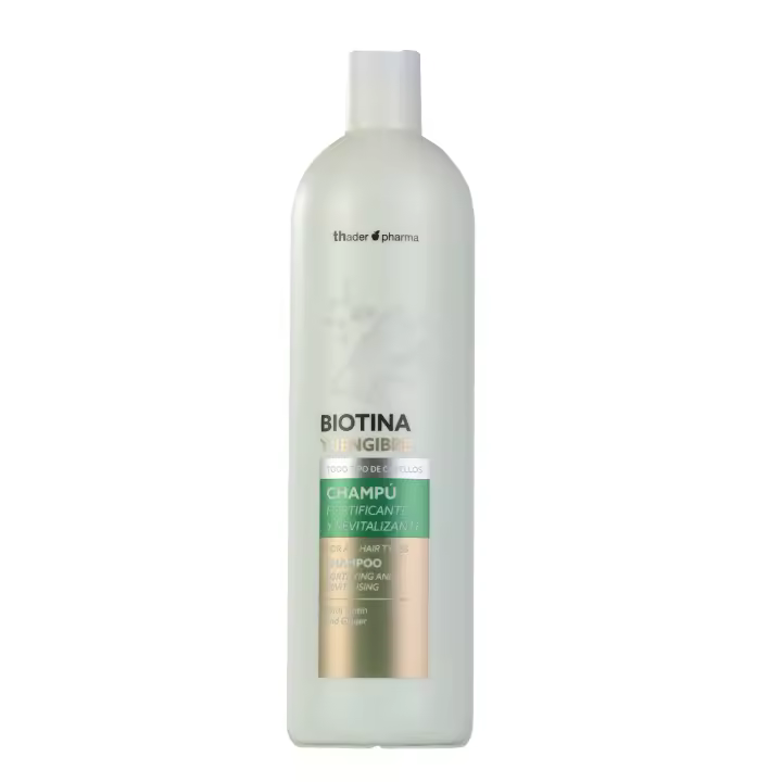 Thader Pharma Champú de Biotina y Jengibre que fortalece y revitaliza el cabello, 1000 ml - 1