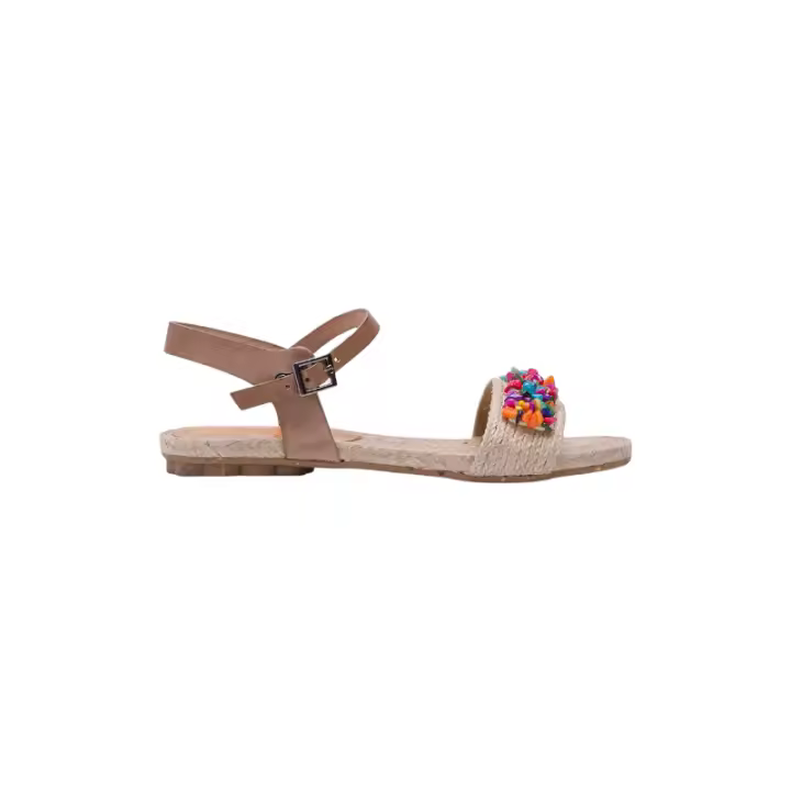 sandalia modelo morgan planta yute con abalorios multicolor - 1
