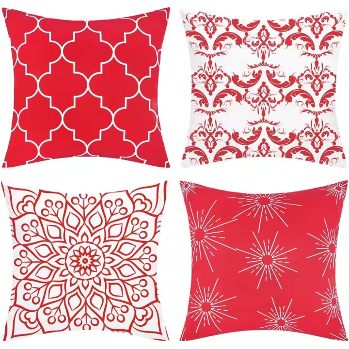 4piezas Fundas De Almohada Decorativas Modernas, Funda de juguete para habitación, dormitorio, Sofá, Silla, Coche, gris y Blanco, 18.0X18.0 in - 1