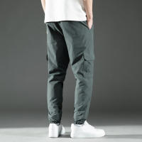 Pantalones De Cargo Para Hombre Con Cintura Media Y Diseño De Cordón Trousers Poliéster Adecuados Para Citas Y Escena Casual - details 9