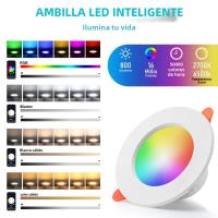 Luz De Tubo Inteligente Bluetooth Graffiti RGB Con Control APP Iluminación Interior De Techo Ajustable 85-265v LED Downlights - details 8