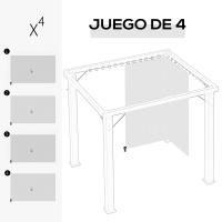 Outsunny 4 Paredes Laterales para Cenador 302x205 cm/352x205 cm Laterales para Gazebo Universal con 40 Ganchos y Anillos en C para Pérgola Carpa - details 5