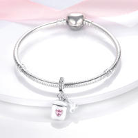 Encanto Original De Plata Para Joyería Moda Sombrero Conejo Encanto Cuentas Pulsera Ajustable Para Mujeres DIY Hecho De Zirconia - details 16