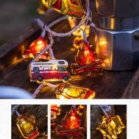 Luces De Cadena LED Para Camping Forma De Camping Decoración Atmosférica Fairy Lamp Para Exterior Jardín Casa Decoración De Fiesta - details 6