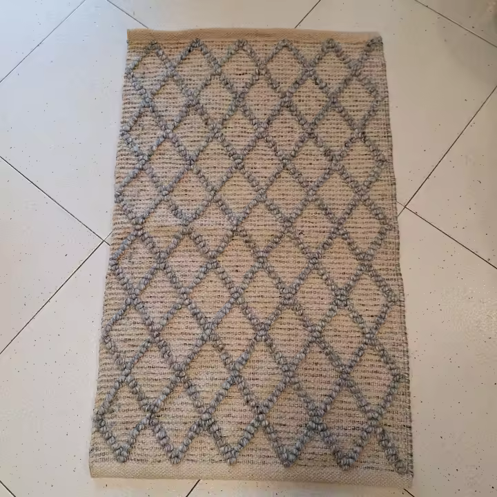 Abedul - Alfombra Imori en Algodón y Poliéster Beige 55x90cm - Suave y Resistente - Limpieza de Alfombras y Tapicerías - 1