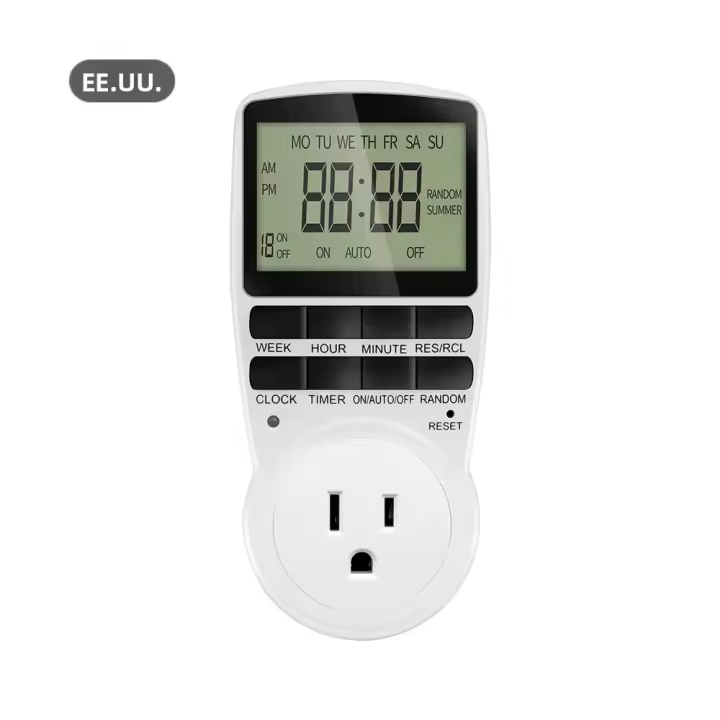 Interruptor De Tiempo Digital Programable Para Electrodomésticos Con Enchufe EU/US/UK/AU Ideal Para Cocina Control De Tiempo Por Día/Hora - 1