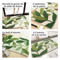 Alfombras de baño-50x80 cm-Resistente-Absorbente-Antideslizante-Suave y moda - Lavable a Máquina-Hoja Verde - details 2