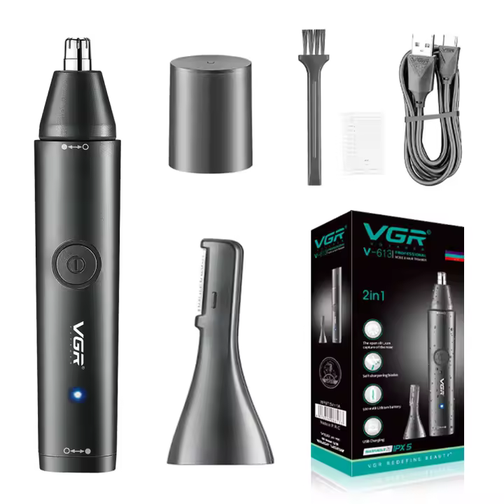 VGR Profesional Aparato De Peluquería Para Nariz Y Orejas Eléctrico Recargable Portátil Impermeable 2 En 1 Clipper V-613 - 1