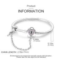 Pulsera De Corazón Rosado En Plata De Ley 925 Con Cadena De Seguridad Estrellada Y Luna Cadena De Serpiente Adecuada Para DIY Joyería Con Encantos Y Cuentas Para Mujer - details 18