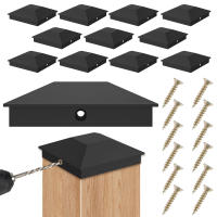 Cubiertas De Poste De Madera 12Pcs Resistente Al Calor Y Impermeable Para Proteger El Jardín Cubiertas De Pared De Jardín De Plástico Sólido - details 0