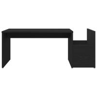 Mesa de café vidaXL Negra de Roble 90x45x35 cm de Madera Ingenierizada - details 4
