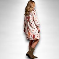 Vestido Far West Anabel Lee Mujer | Camisero Evasé Oversize | Estampado All-Over "Donde Piso Dejo Huella" - details 4