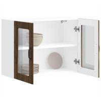 vidaXL Armario pared cocina puerta cristal Lucca blanca alto brillo en color Blanco brillante/Marrón roble/Blanco y más | almacenamiento funcional diseño moderno para baño dormitorio sala - details 5