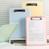 Carpeta De Escritura A4 Con Clip De Metal Estuche Para Archivos De Colores Dulces Estilo Coreano Simple Para Oficina Y Escuela - details 4
