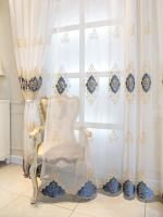 Nueva Cortina De Tela De Gauze Bordada Estilo Europeo 1PC Para Sala De Estar Y Dormitorio Translúcida Con Diseño Elegante - details 2