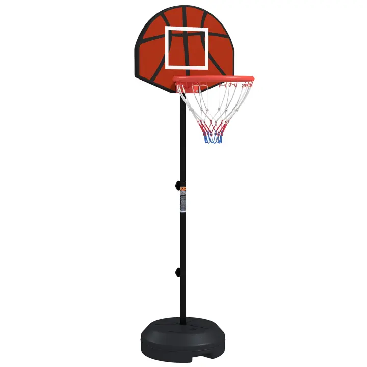 SPORTNOW Canasta de Baloncesto con Altura Ajustable 129-179 cm Aro de Baloncesto con Diana Magnética y Dardos Base Rellenable para Interior Negro - 1