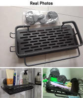 Estante De Baño De Succión Sin Perforar Organizador De Pared Para Ducha Y Lavabo Soporte Para Shampoo De Aluminio Espacial Gris Armario De Baño - details 0