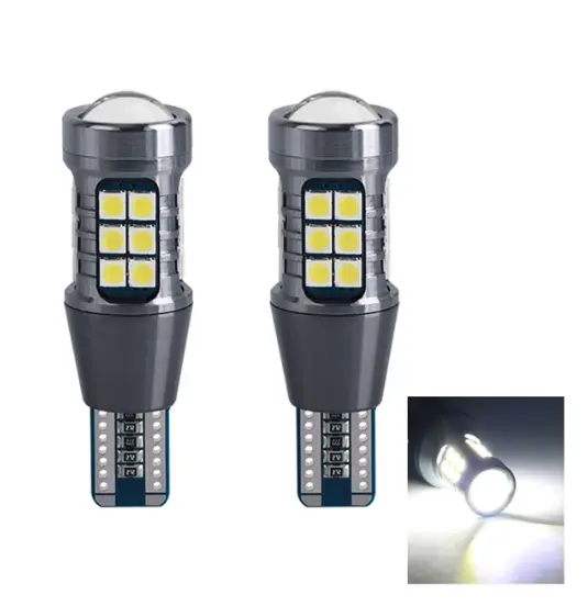 2PCS T15 Lámpara De Señal LED W16W 921 912 12V Super Brillante 3030 27SMD Lámpara De Caucho Canbus Auto Luz De Reserva - 1