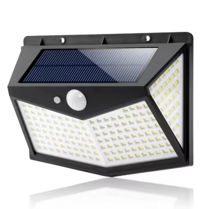 🌞 Luz Exterior Solar con Sensor de Movimiento y 212 LEDs | 4 Zonas de Iluminación | No Requiere Enchufe | Carga Solar Automática - 1
