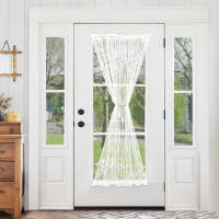 Cortinas De Puerta Transparentes Voile Floral Cortinas De Ventana Modernas Cortina De Puerta Semi-Translúcida Con Bolsa De Rodillo - details 22