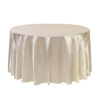 Mantel De Seda Redonda En Color Sólido Con Borde Hemizado Para Bodas Fiestas Restaurante Banquete Decoración De Mesa - details 4