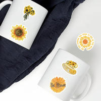 50pcs Pegatinas De PVC Impermeables Para Maleta Y Decoración De Cuaderno Taza Guitarra Clásica Con Diseño De Lenguaje De Girasol Tienda De Moto - details 9
