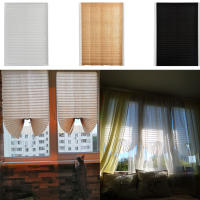 Cortina De Ventana No Tejida Con Pliegues Autoadhesiva Medio Blackout Para Escritorio Y Balcón Sin Cordones Filtración De Luz Cortina Clásica De Poliéster Algodón - details 3