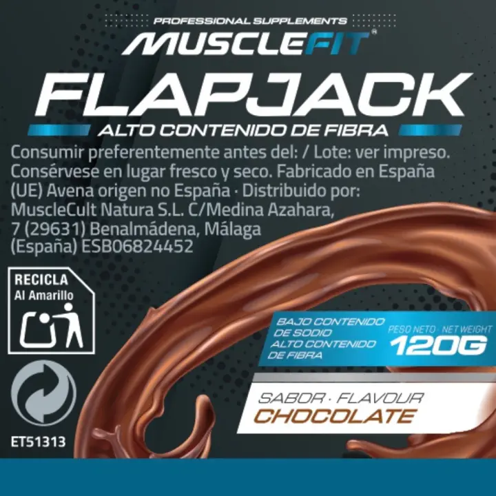 3 x FLAPJACK 120g - MuscleFit - Barritas de avena - proteína - barritas proteicas - MUSCLECULT - 1