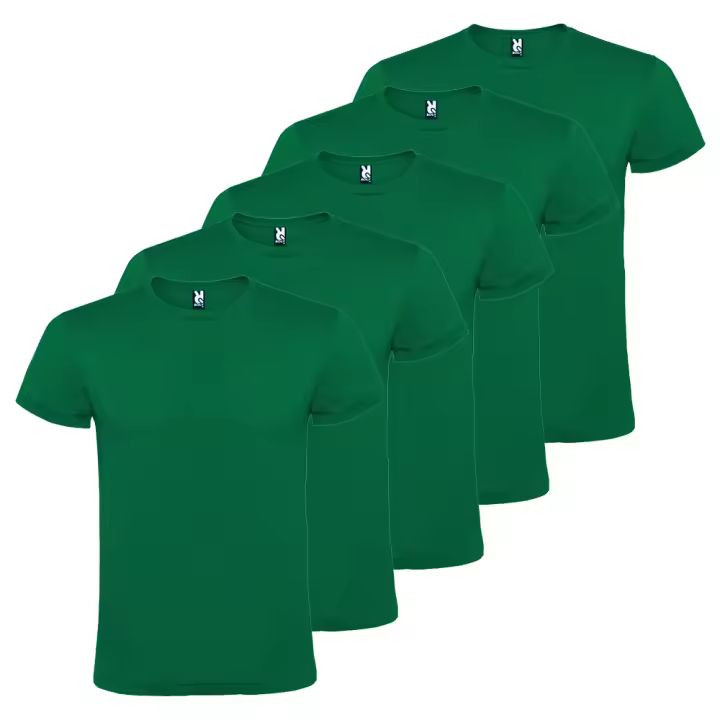 Pack 5 Camisetas Roly Básicas de Algodón, Unisex, 150g/m2, Cuello Redondo y Manga Corta Tubular - 1