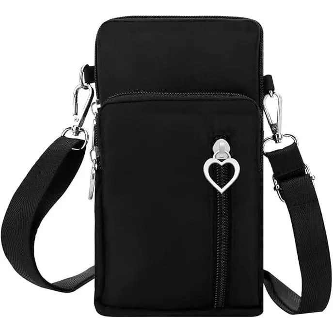 Bolsos Cruzados Tipo Billetera para Teléfono Móvil, Negro - 1