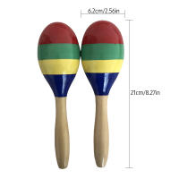 Paquete De 1 Pares De Maracas De Madera Con Golpes De Arena Instrumento De Percusión Rumba Shakers Juguete Musical Para Niños Juegos - details 1