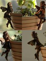Decoración De Resina Para Jardín Fae Girl Colgante De Taza Combinación De Flor Borde De Canasta Ornamento Para Maceta - details 4