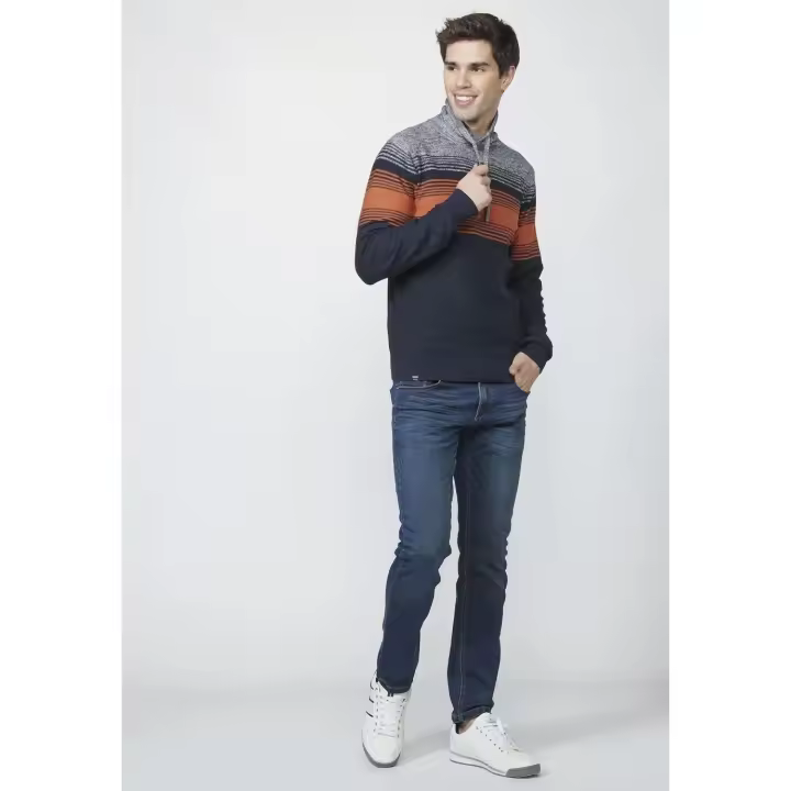 Koroshi Jersey de punto de algodón con cuello ajustable con cordón | Tendencia actual - 1