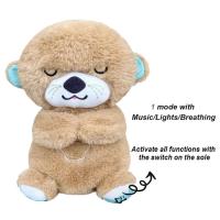 Oso De Peluche Con Sonido Y Luz Para Bebés Juguete Sensorial Cómodo Para Sueño Y Juego Otter Respirable Regalos Para Recién Nacidos - details 2